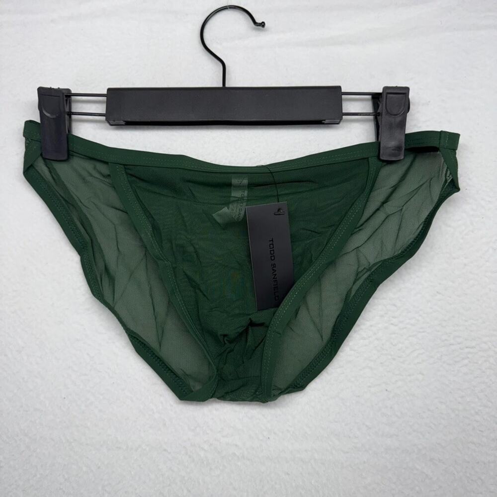 Todd Sanfield Underwear men's Medium Green Pine Defiant endurance Mesh Brief NEW